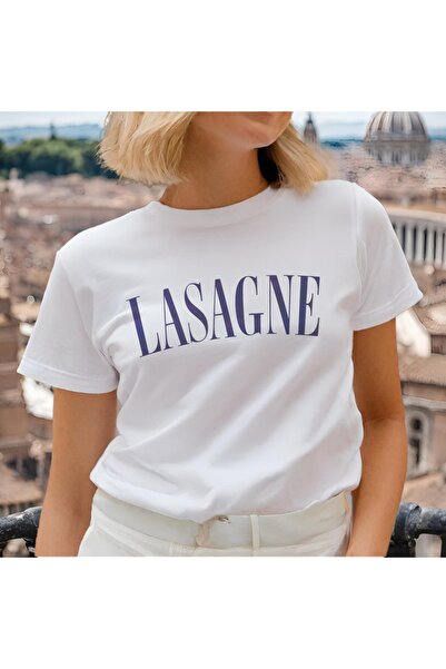 Grafftee Clothing تي شيرت كبير الحجم مطبوع عليه لازانيا للجنسين