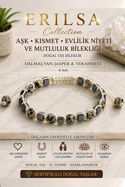 Erilsa Sertifikalı Aşk Kısmet Evlilik Niyeti Mutluluk Bilekliği Dalmaçyan Jas...