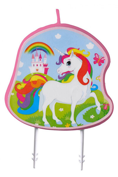AMSCAN Lumanare pentru tort, Amscan, Unicorn, 9cm, Multicolor