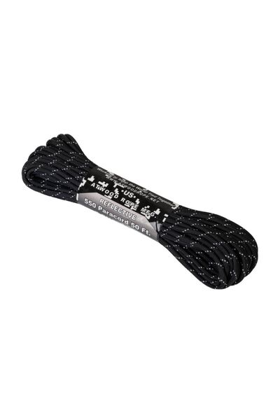 Atwood Rope MFG Σχοινί Αρτάνι Paracord 550 LBS Reflective Μαύρο