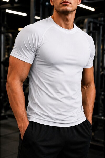 GHASSY CO . Erkek Compression Spor Tişört Slim Fit Hızlı Kuruyan Esnek Fitnes...