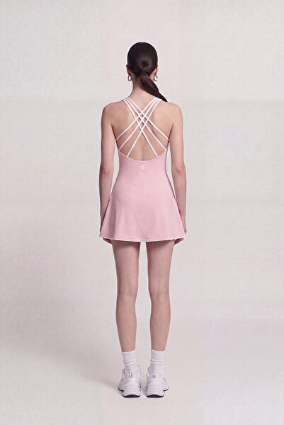 HOLLY LOLLY İçi Şortlu Sırtı İp Detaylı Mini Mariya Elbise Pembe