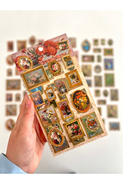 Kağıt Gemi Dükkan Vintage Mirror Memory Çiçek Tabloları Temalı 2 Yaprak 27 Ad...