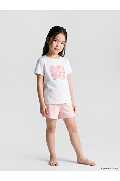 LC Waikiki Özmarka New Season Crew Neck Girls' Shorts Pajama Set