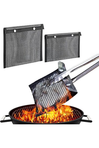 Cady One 2-Piece Non-Stick Reusable Bbq Grill Mesh Bags, High Temperature Res...