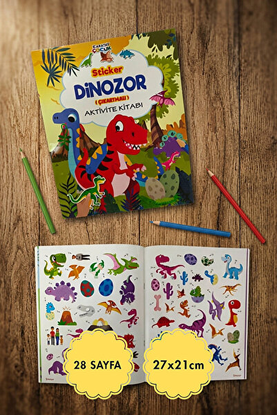 Bimotif Çıkartmalı, Sticker Etkinlik ve Aktivite Kitabı, Dinozor (Toplam 28 S...