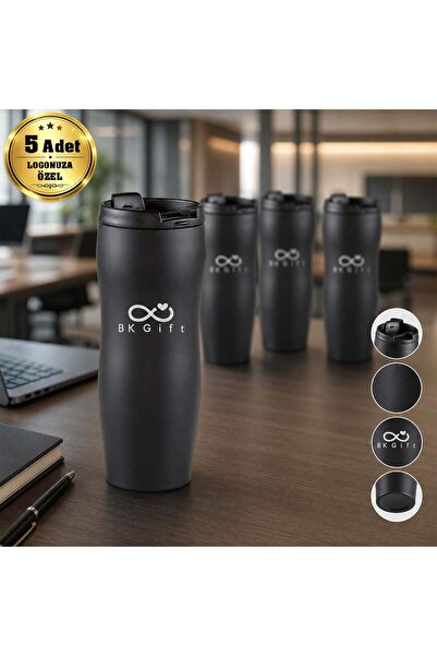 Bk Gift 5 Pieces of 783 Steel Mugs with Your Logo, 400 ml Corporate Steel Mug...