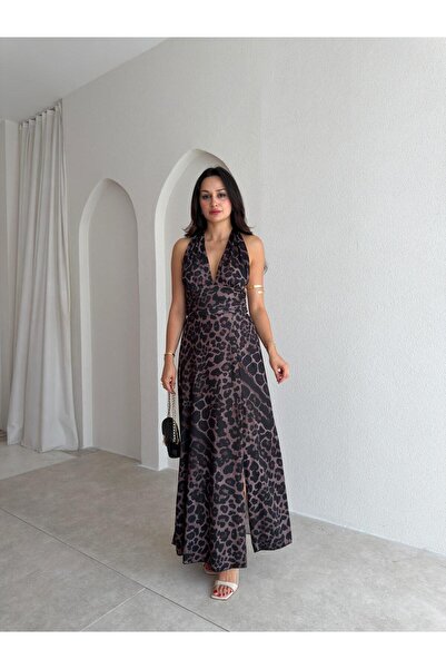 Mooi Butik LYKİA Φόρεμα μάξι με σχέδια 3053 - Μαύρο