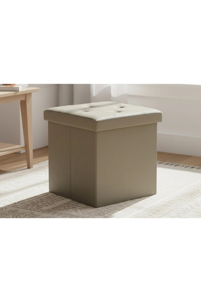 Target Home Σκαμπό-πουφ με αποθηκευτικό χώρο cappuccino βελούδο 38x38x38εκ.