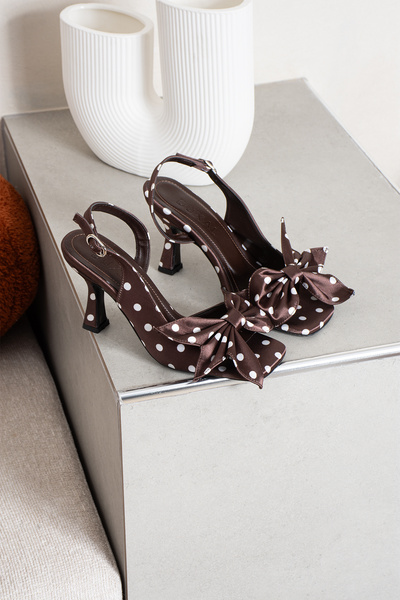 DUXAL SHOES Fleur Women's Polka Dot Open-Back Heeled Shoes