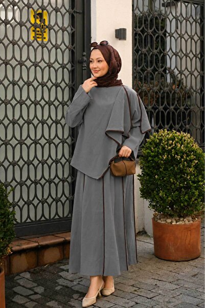 LOCCO Women's Skirt Suit Smoked