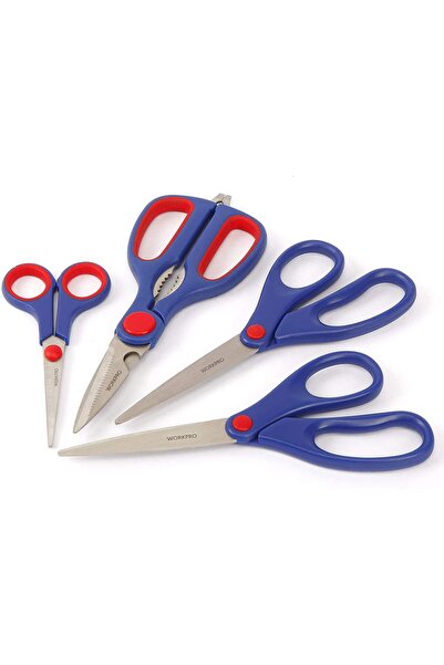 Workpro 4-Piece Multi-Purpose Scissors Set – Premium Stainless Steel Heavy Du...