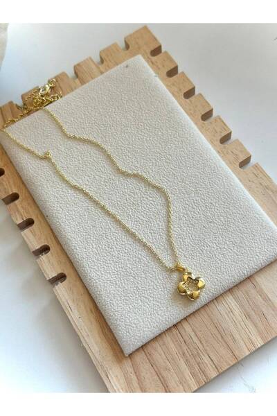 ANKA JEWELLRY Women's Stainless Steel Gold Color Four Leaf Clover Stone Necklace