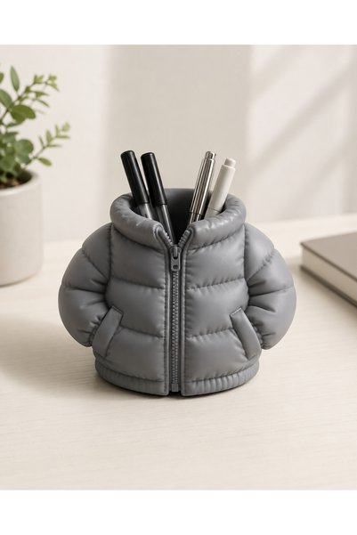 Generic Brand 3D Printed Pen Holder with Mountain Design – Decorative Desktop Pen and Stationery Organizer