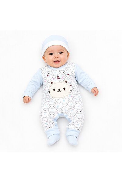 Generic Baby Romper with Matching Hat, Long Sleeve Cat Print-1Year | Snap But...