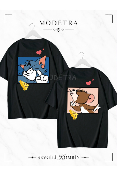 Modetra Women Men Unisex Tom and Jerry Square Back Printed Lover Couple Combi...
