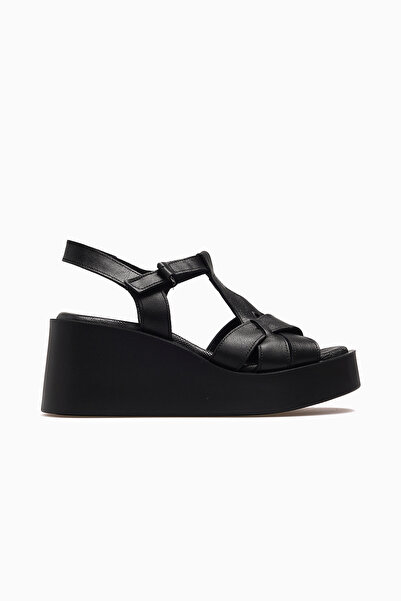 Mammamia Women's Wedge Heel Orthopedic Sandals 26Y D26Ys-2830 Black