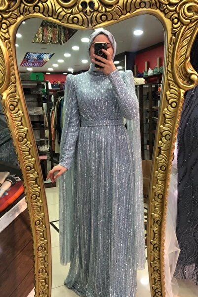 HÜMEYRA BUTİK Cut-Out Glass Knot Detailed Evening Dress