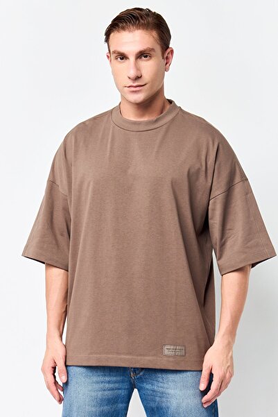 The Giving Movement Men Super Oversized Fit Crew Neck Brand Logo Short Sleeve...