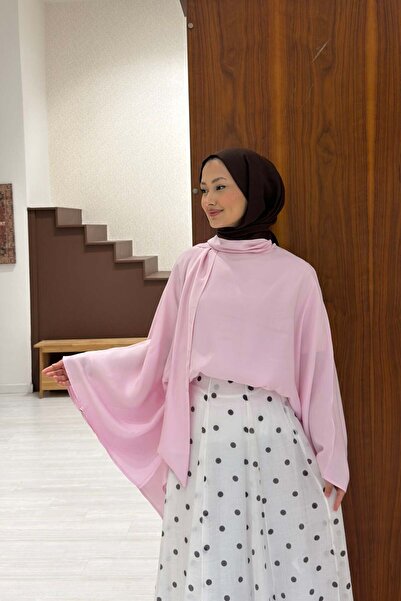 Faya Boutique Pink Tensel Cape Blouse