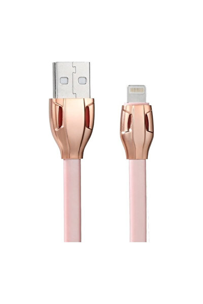 Remax Επίπεδο καλώδιο USB σε Lightning Ροζ Χρυσό 1μ (Λέιζερ)