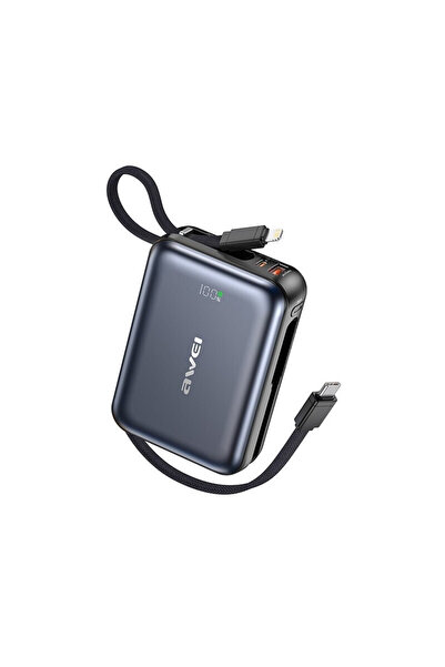 AWEI C04 Power Bank 10000mAh 45W με θύρα USB-A και θύρα USB-C Μαύρο