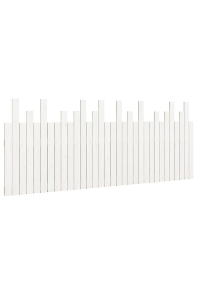 vidaxl Tăblie de pat pentru perete, alb, 204x3x80 cm, lemn masiv pin