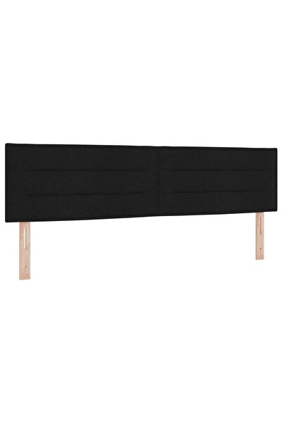 vidaxl Tăblie LED cu benzi LED cu headboard Negru 180 cm țesătură