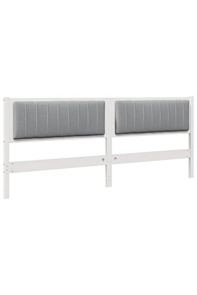vidaxl Tăblie tapițată cu headboard Alb 200 cm Lemn de pin masiv