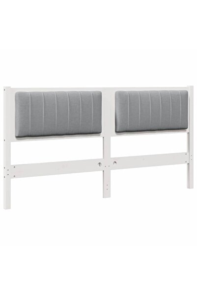 vidaxl Tăblie tapițată cu headboard Alb 160 cm Lemn de pin masiv