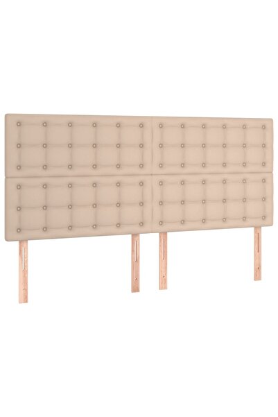 vidaxl Tăblie de pat Cappuccino 160x5x118/128 cm piele ecologică