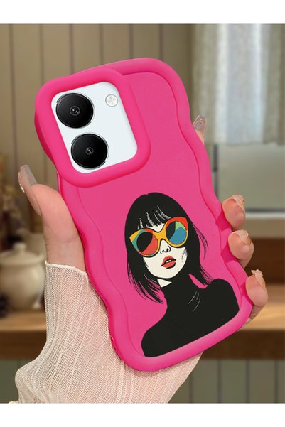 Hontinga Vivo Y36 4g Compatible Case Camera Protector Red Silicone Couple Pho...