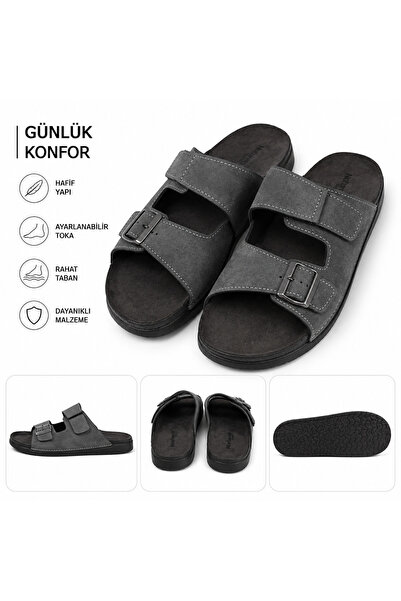 Generic Brand Men's Gray Comfortable Sole Slippers