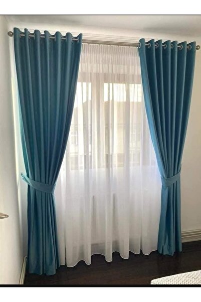 Queenscharm Set Perdea(voal) si Draperie(catifea) 4m/4m/2.45H