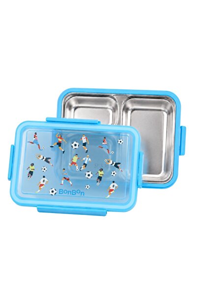 BONBON - 3-Compartment Stainless Steel Lunch Box - Football