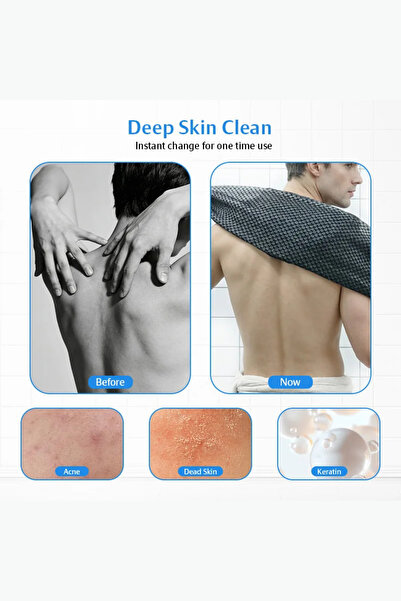 welcomein Peeling Etkili Duş Lifi 90x24 cm Çift Taraflı Banyo Kesesi Derin Cilt Temizleyici Vücut Peeling Bezi