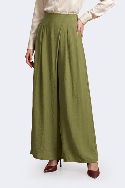 LAYYAGOSTA Front-Folded Palazzo Women's Pants