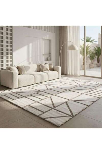 PAN HOME Rhythm Rabbit Faux Fur Rug 200x290cm - Natural