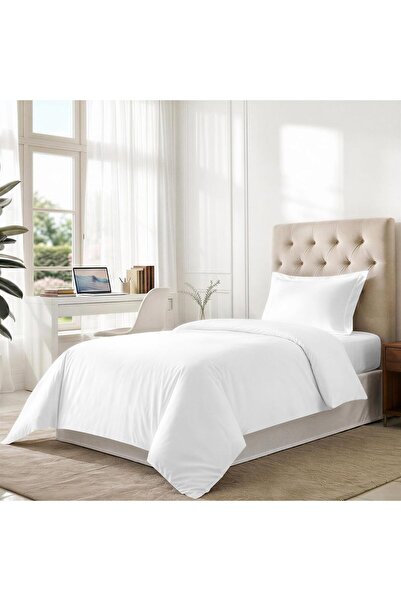 PIZUNA Royale 100% Cotton GCC Single Duvet Cover Set 160x210 cm White, 1000 T...