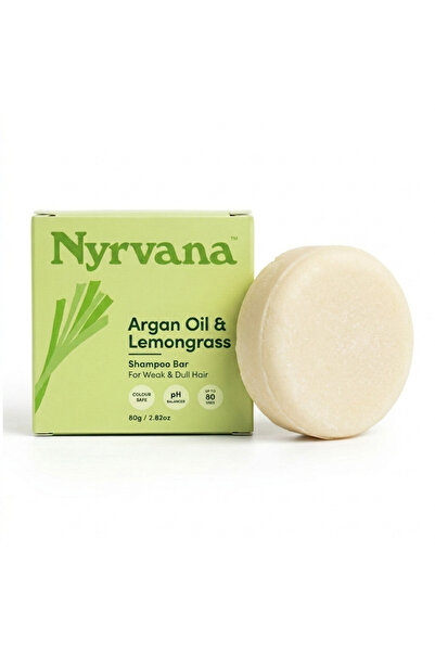 Nyrvana Argan Oil & Lemongrass Shampoo Bar, Strengthening for Weak & Dull Hai...