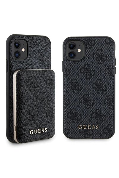 Guess Θήκη 4G Μεταλλική Χρυσή με Λογότυπο + Power Bank MagSafe 5000mAh για iP...