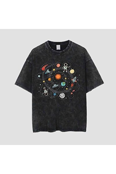 classy moda Unisex Colorful Oversize Printed T-Shirt Streetwear Comfortable F...