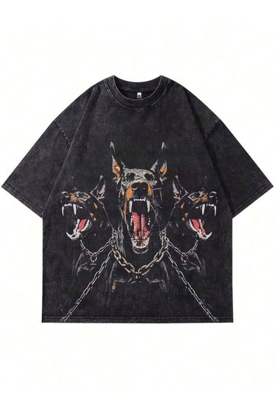 classy moda Unisex Colorful Oversize Printed T-Shirt Streetwear Comfortable F...