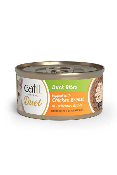 Catit Cuisine Duck Bites with Chicken Wet Cat Food – 12x75g Grain Free Canned...