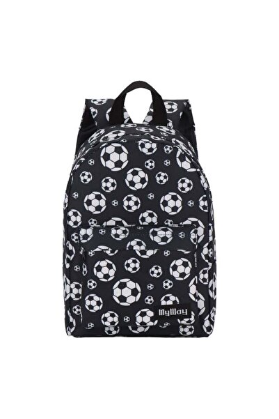 My Way Rucsac de grădiniță negru cu model de fotbal