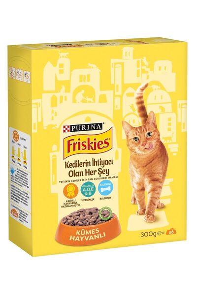 Friskies 5 Adet Tavuklu Kuru Kedi Maması 300 gr