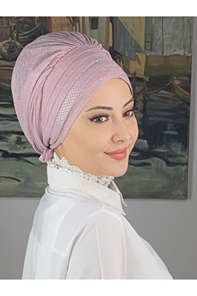 MY UKİYO STORE TESETTÜR ABİYE ÇAPRAZ DRAPELİ İKİLİ TAŞLI BONEŞAL