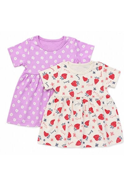 PALM PEANUTS Baby Girls 2-Pack Cotton Printed Short Sleeve Dresses | Daisy & ...