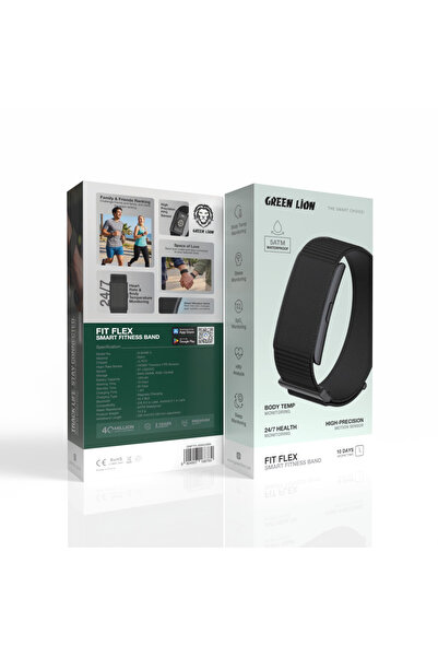 Green Lion Fit Flex Smart Fitness Band, 5ATM Waterproof, 10-Day Battery, Hear...