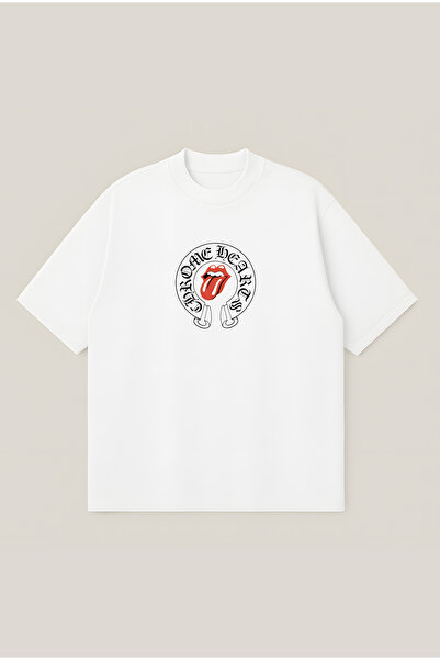 Moon Dancer Μπλουζάκι Rollingstones x Chrome Hearts με στάμπα, oversized, box...